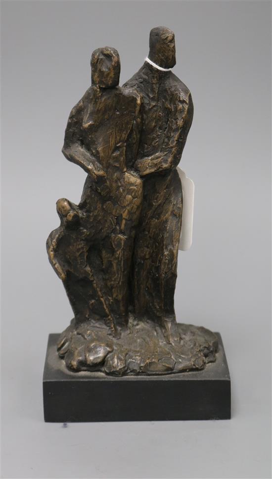 A bronze abstract figural sculpture height 22.5cm